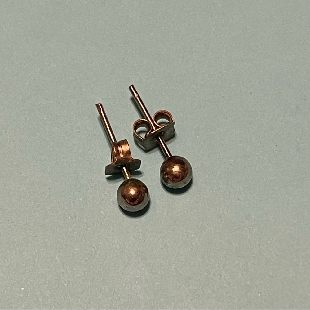 Vintage Silver Dot Stud Earrings